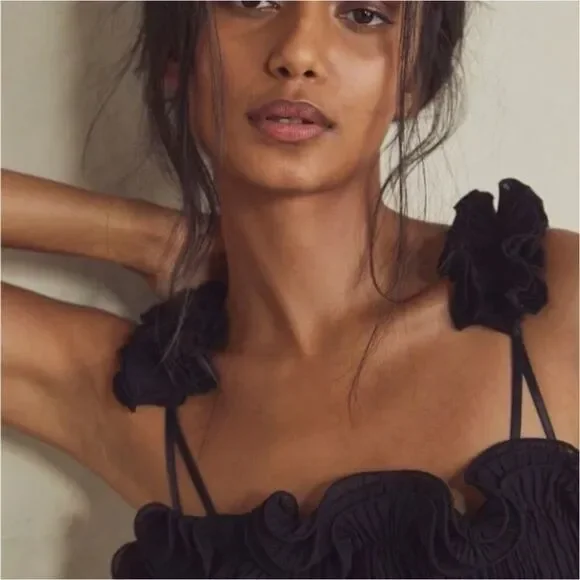 JOIE Ruffle Strappy Black Bodysuit - Picture 3 of 6